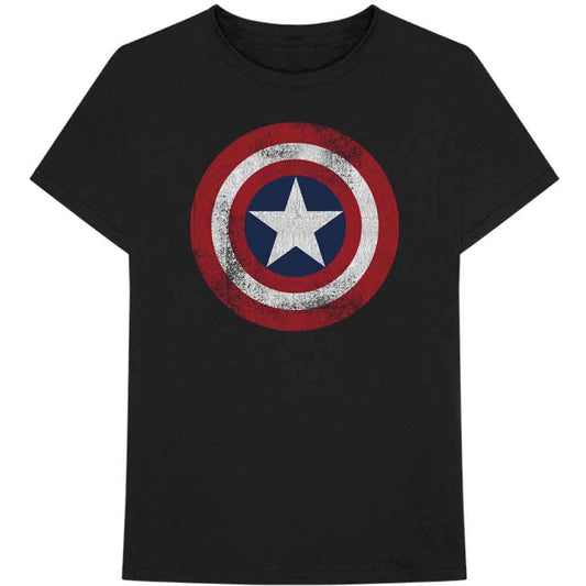 Marvel Comics Captain America Distressed Shield Mens T Shirt