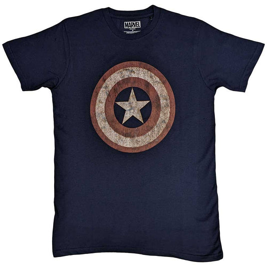 Marvel Comics Captain America Embroidered Shield Mens T Shirt
