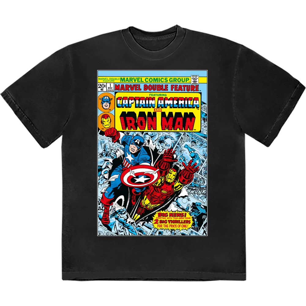 Marvel Comics Captain America & Iron Man Comic Cover Mens T Shirt