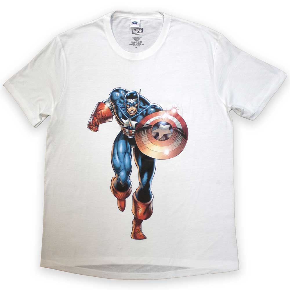 Marvel Comics Captain America Running Mens T Shirt