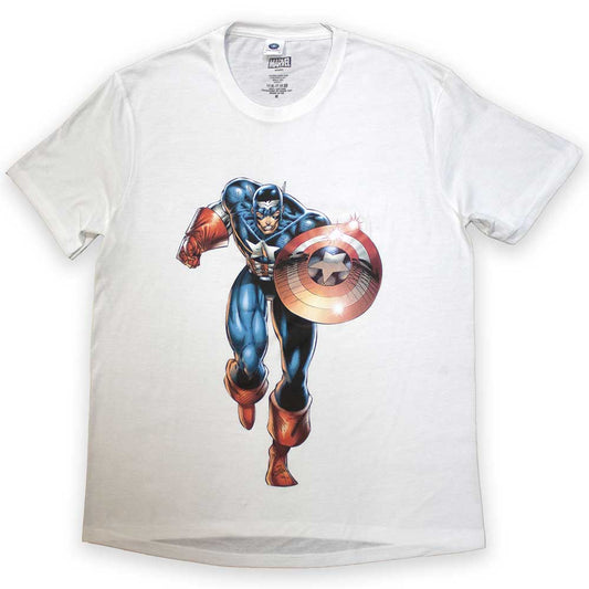 Marvel Comics Captain America Running Mens T Shirt