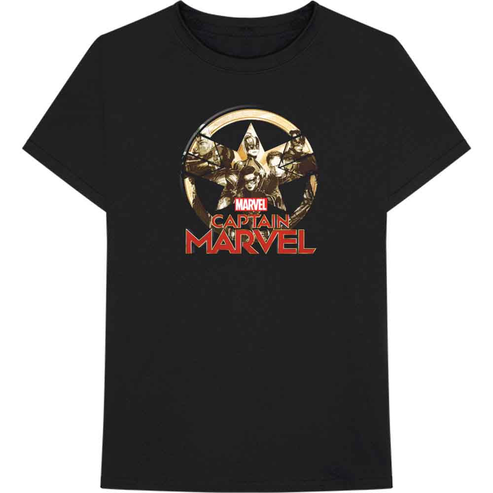 Marvel Comics Captain Marvel Star Logo Mens T Shirt