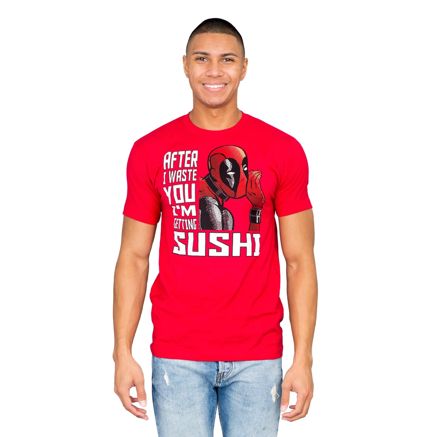 Marvel Comics Deadpool Sushi Red T Shirt