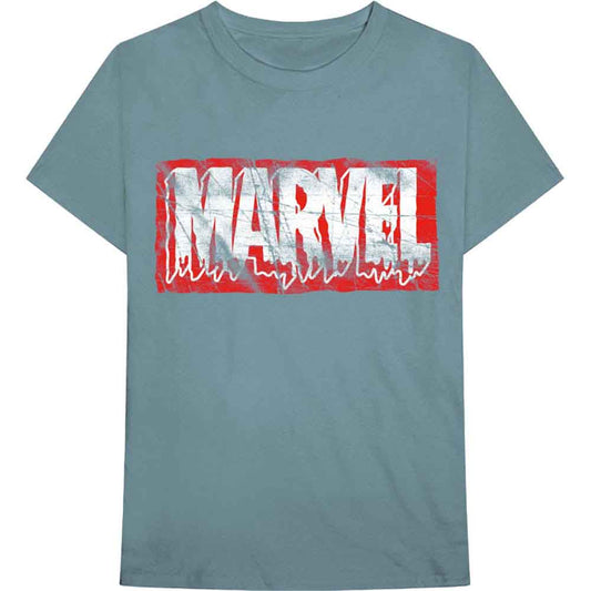 Marvel Comics Distressed Dripping Logo Mens T Shirt