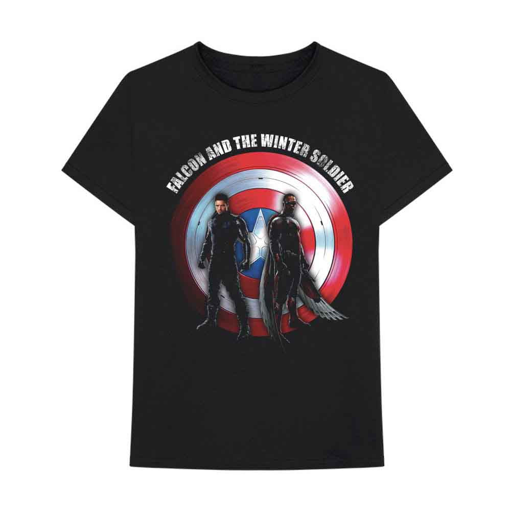 Marvel Comics Falcon & Winter Soldier Shield Logo Mens T Shirt