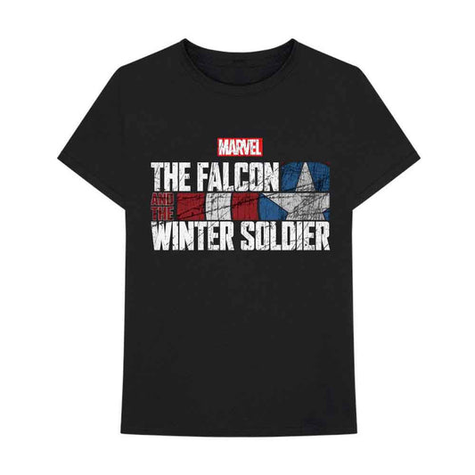 Marvel Comics Falcon & Winter Soldier Text Logo Mens T Shirt