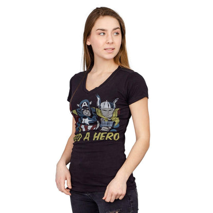 Marvel Comics I Need A Hero Black V-neck T Shirt