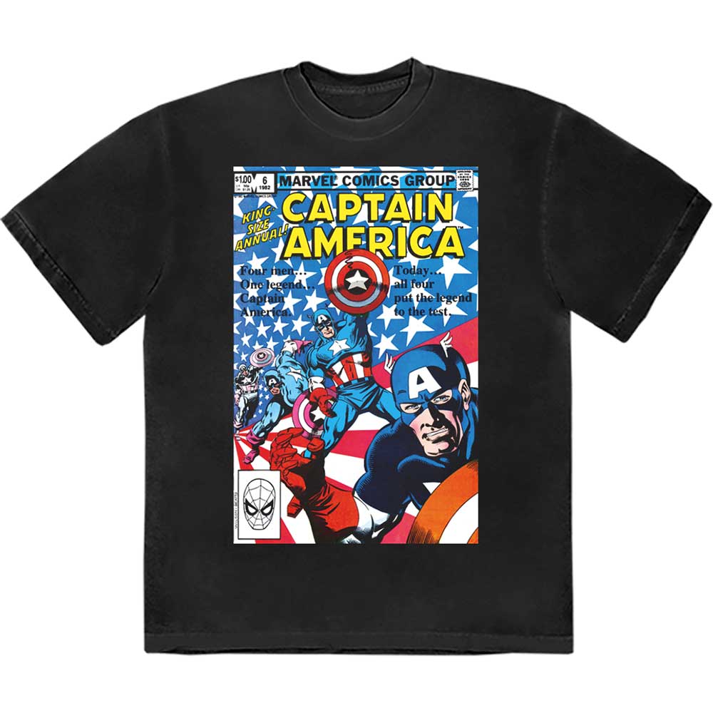 Marvel Comics Many Captain Americas Comic Cover Mens T Shirt