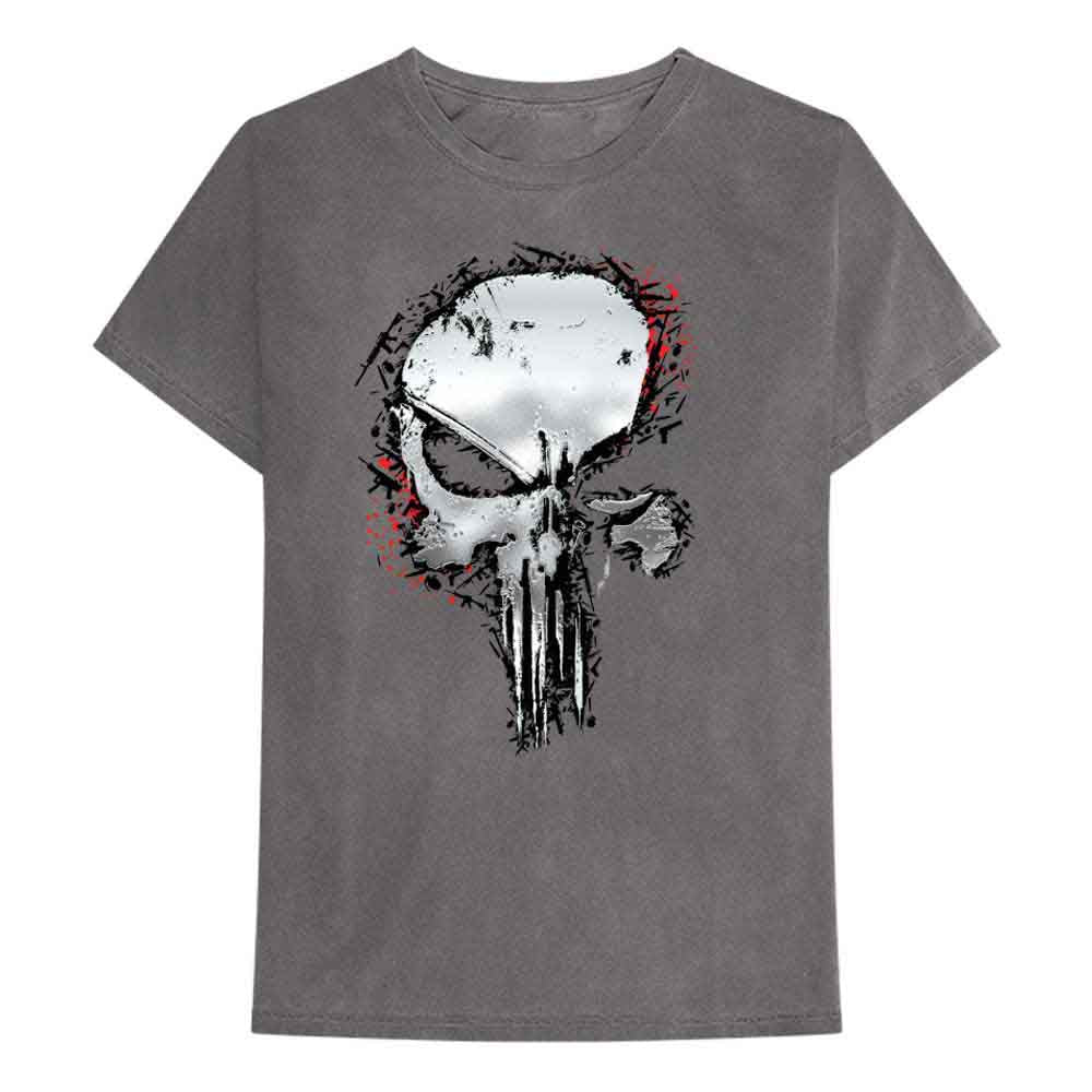 Marvel Comics Punisher Metallic Skull Mens T Shirt