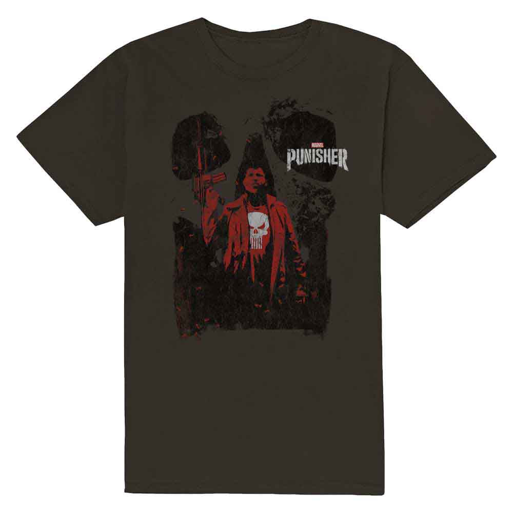 Marvel Comics Punisher Red Outline Mens T Shirt