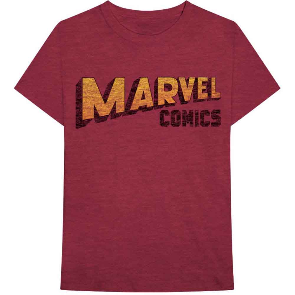 Marvel Comics Warped Logo Mens T Shirt
