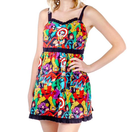 Marvel Super Heroes All Over Sweetheart Dress