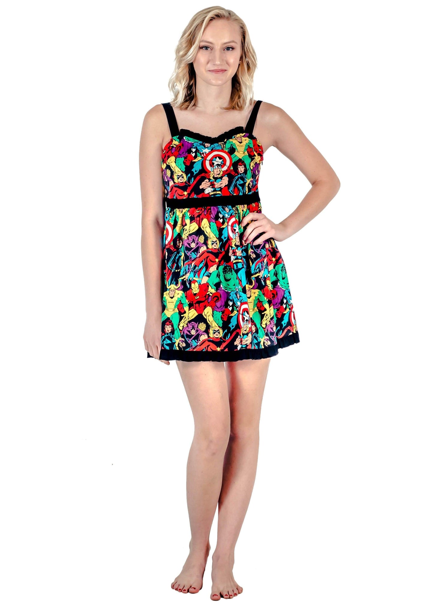 Marvel Super Heroes All Over Sweetheart Dress