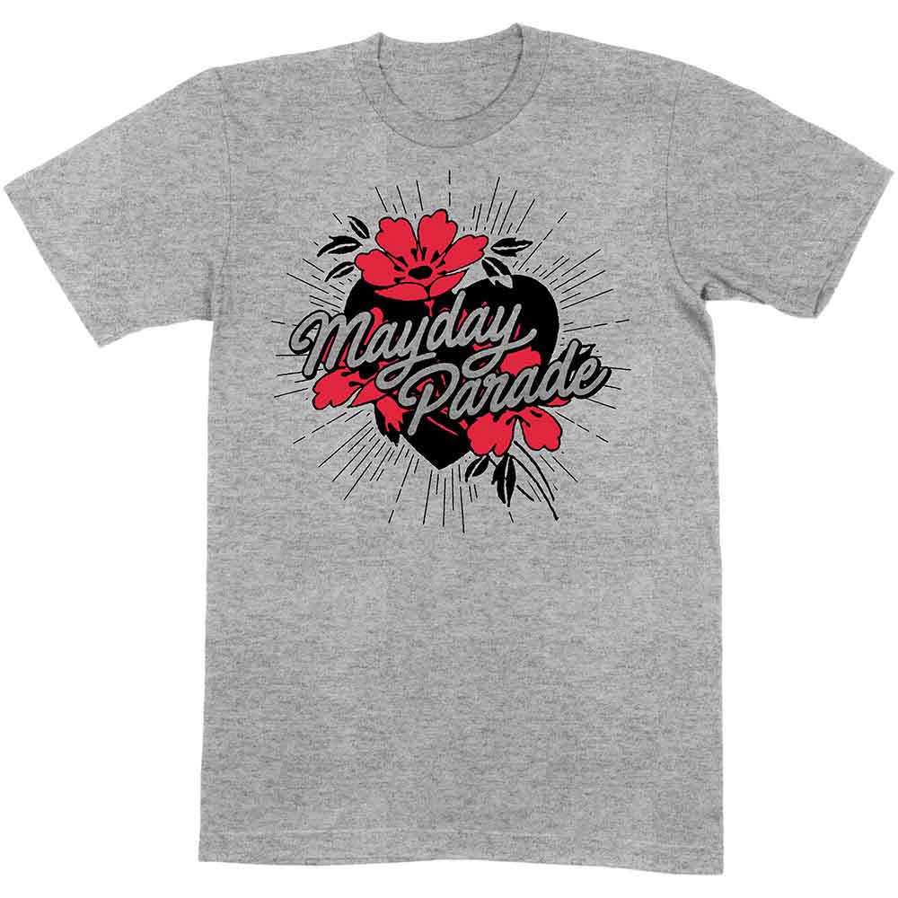 Mayday Parade Heart and Flowers Mens T Shirt