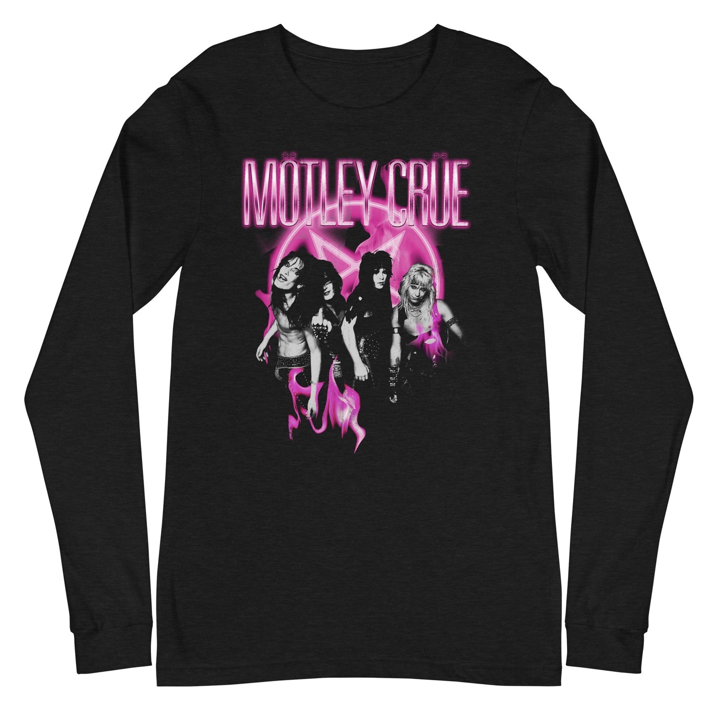 Motley Crue - Neon Pink Long Sleeve Shirt