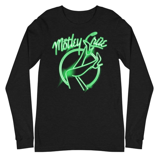 Motley Crue - Neon Green Girls Long Sleeve Shirt