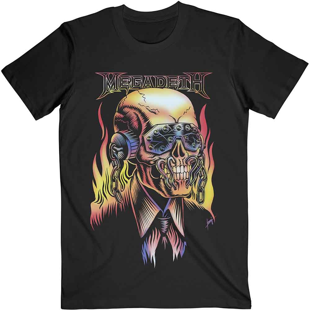 Megadeth Flaming Vic Mens T Shirt