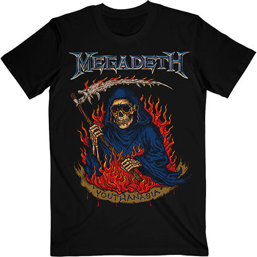 Megadeth Youthanasia Flames Mens T Shirt