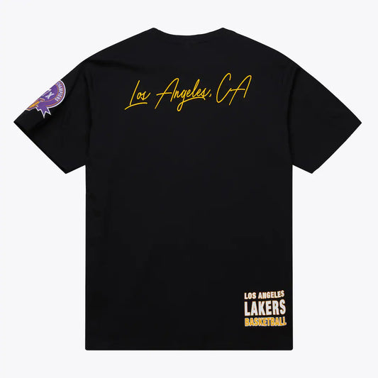 Los Angeles Lakers - Black Double Clutch Vintage Logo Mens T Shirt