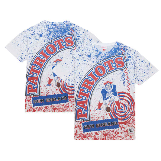 New England Patriots - Mitchell and Ness Team Burst Sublimated Mens T Shirt White
