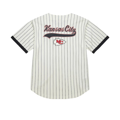 Kansas City Chiefs - Cream Vintage Logo Final Seconds Full-Button Mesh Top Jersey