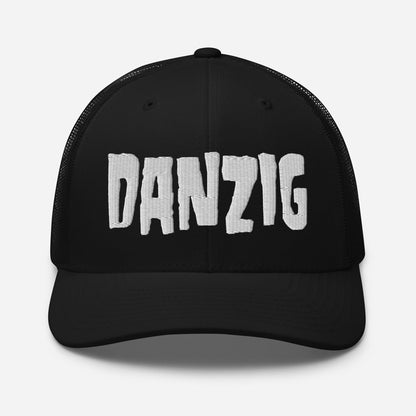 Danzig Classic Logo Embroidered Trucker Hat Black