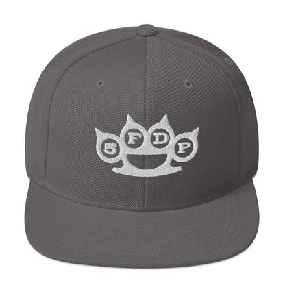 Five Finger Death Punch Grey Knuckles Embroidered Snapback Hat Grey