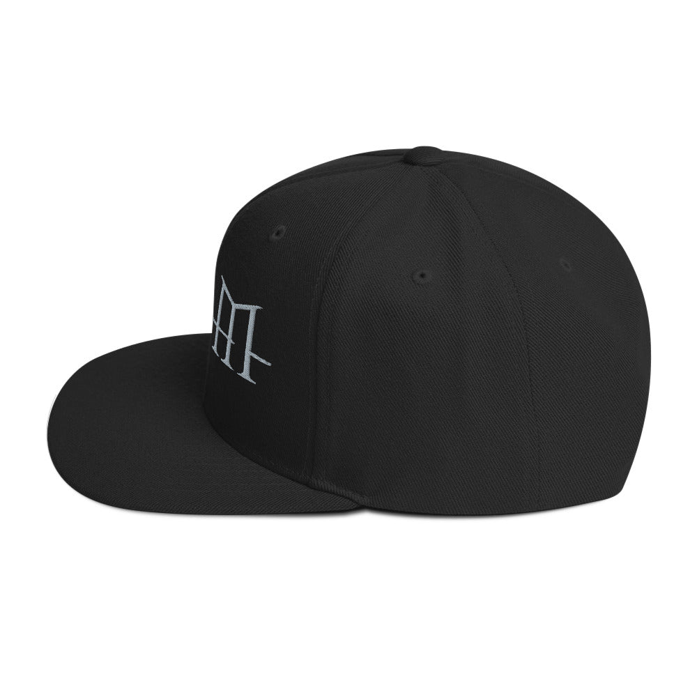 HIM Classic Logo Black Embroidered Snap Back Hat Black