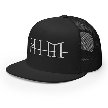 HIM Classic Logo Embroidered Trucker Hat Black