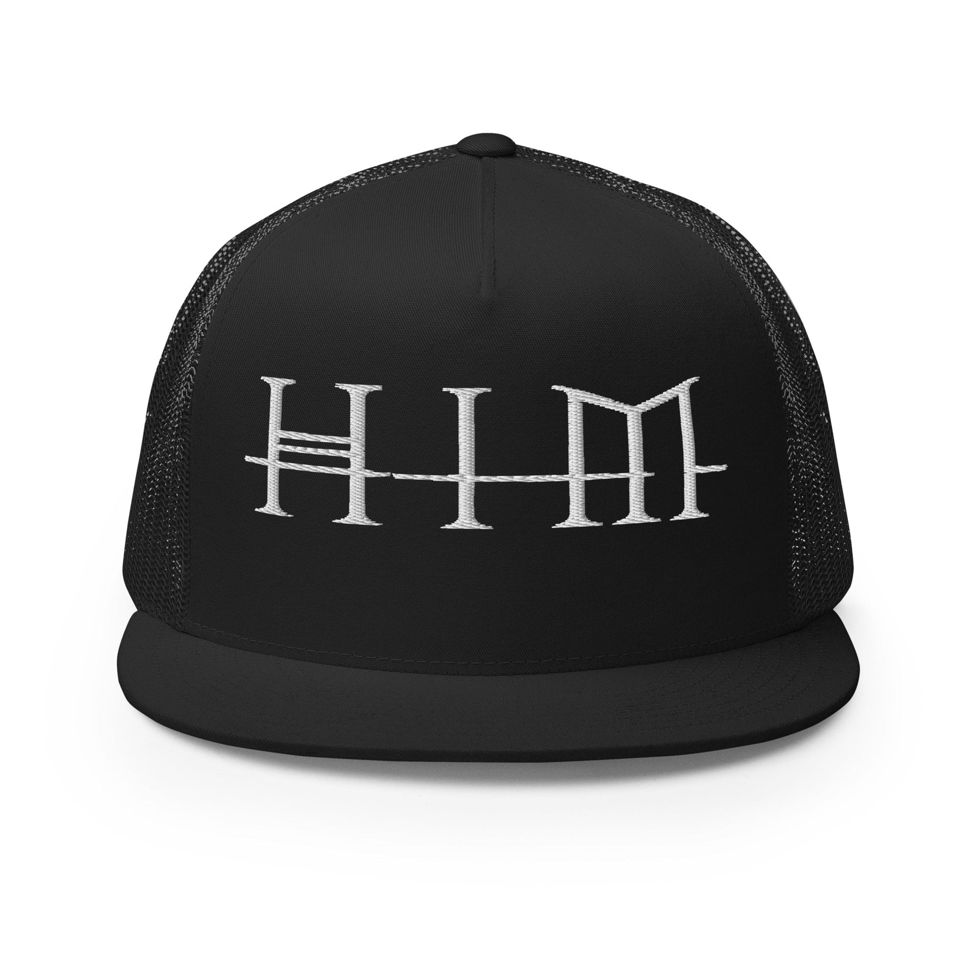 HIM Classic Logo Embroidered Trucker Hat Black