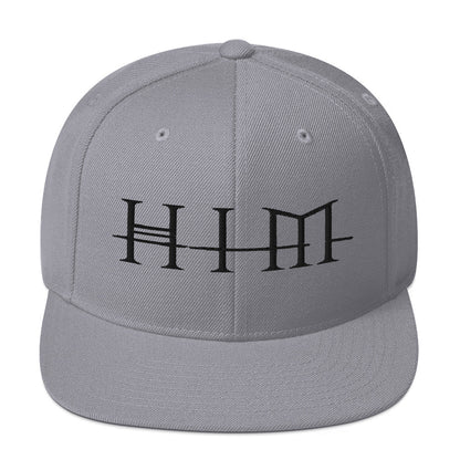 HIM Classic Logo Grey Embroidered Snap Back Hat Grey