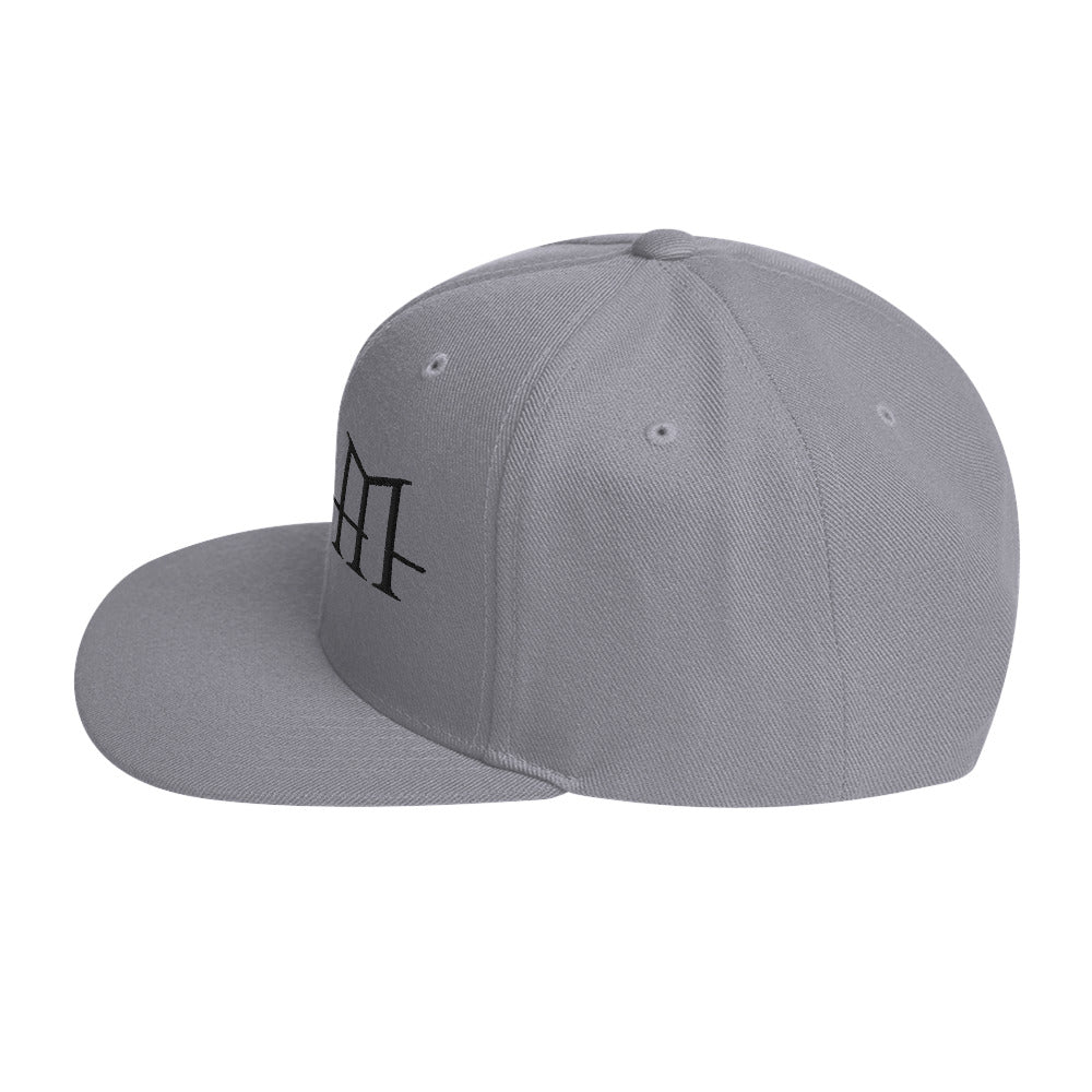 HIM Classic Logo Grey Embroidered Snap Back Hat Grey