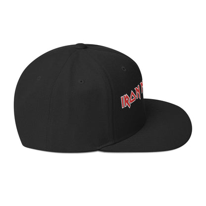 Iron Maiden Classic Logo Black Embroidered Snap Back Hat Black