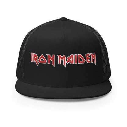 Iron Maiden Classic Logo Embroidered Trucker Hat Black