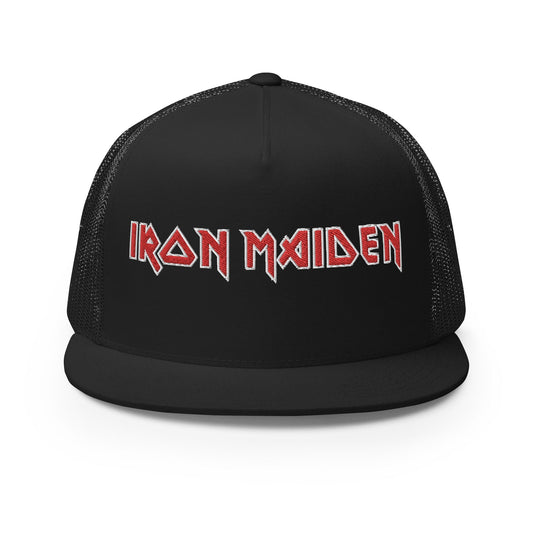 Iron Maiden Classic Logo Embroidered Trucker Hat Black