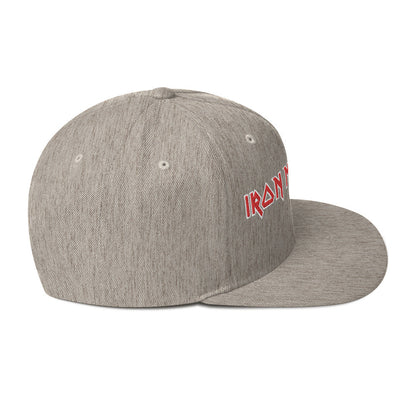 Iron Maiden Classic Logo Grey Embroidered Snap Back Hat Grey