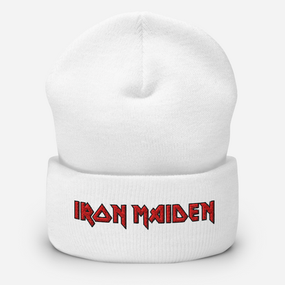Iron Maiden Embroidered Beanie Hat White
