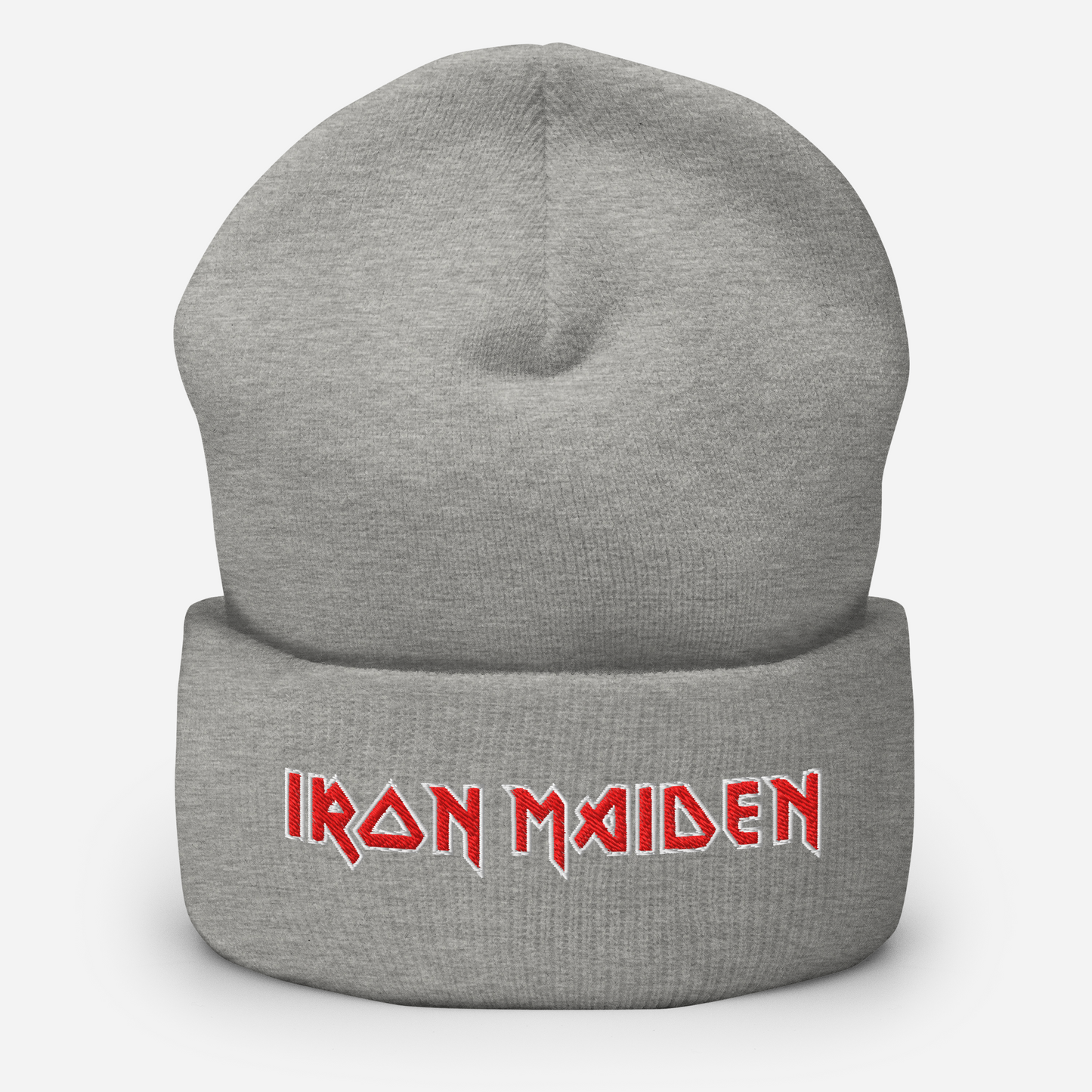 Iron Maiden Embroidered Beanie Hat Grey