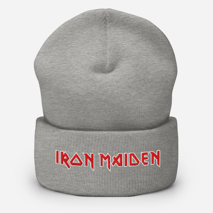 Iron Maiden Embroidered Beanie Hat Grey