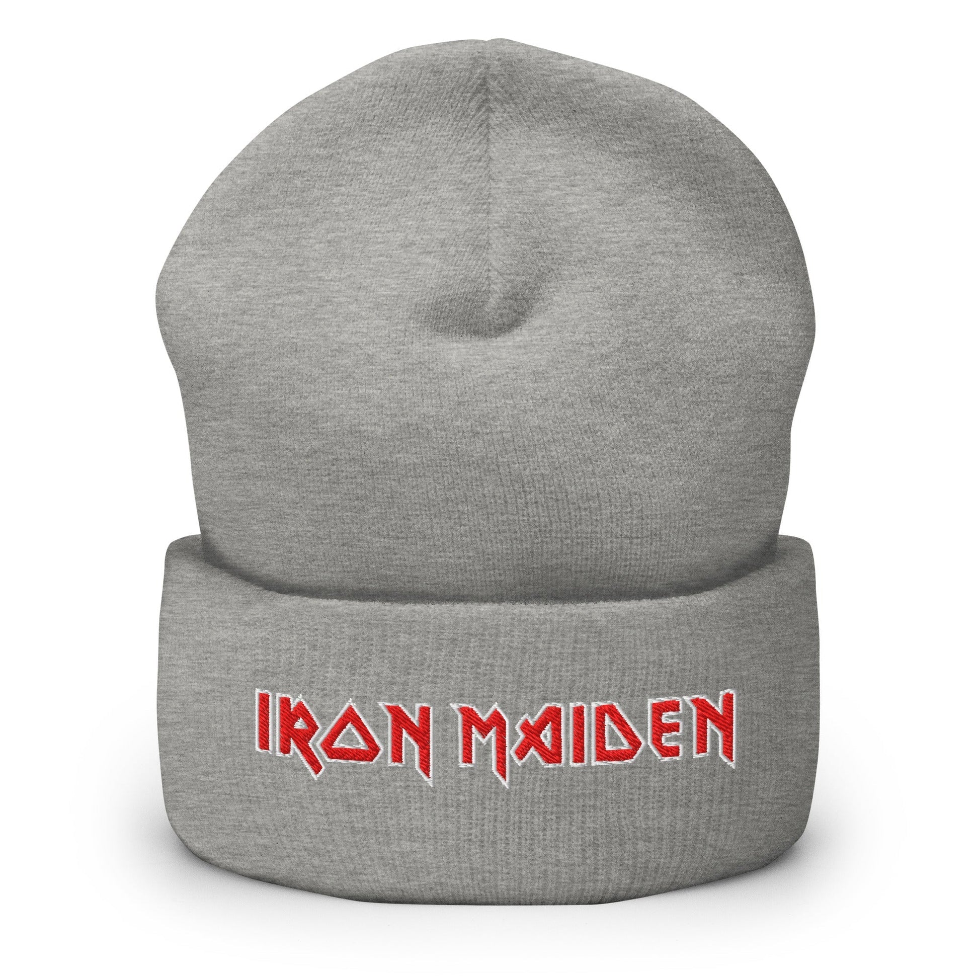 Iron Maiden Embroidered Beanie Hat Grey