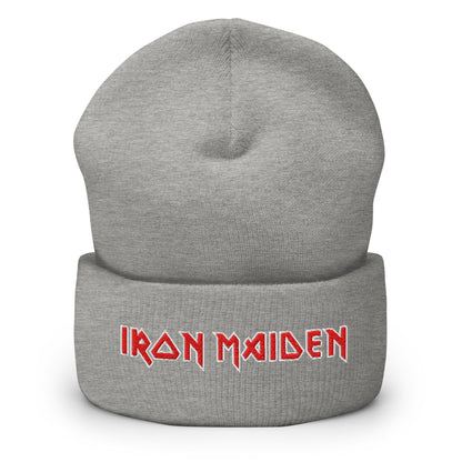 Iron Maiden Embroidered Beanie Hat Grey