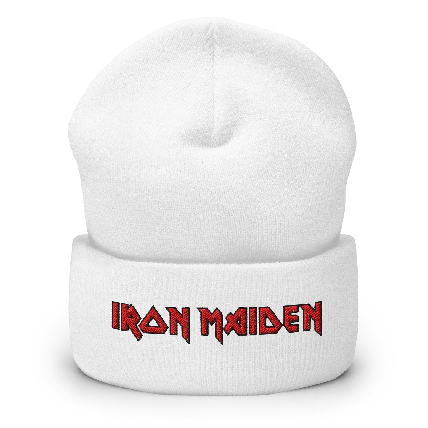 Iron Maiden Embroidered Beanie Hat White