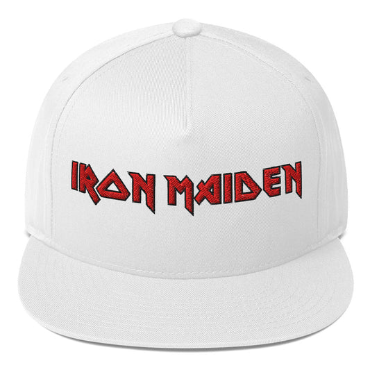 Iron Maiden Embroidered Snapback Hat White