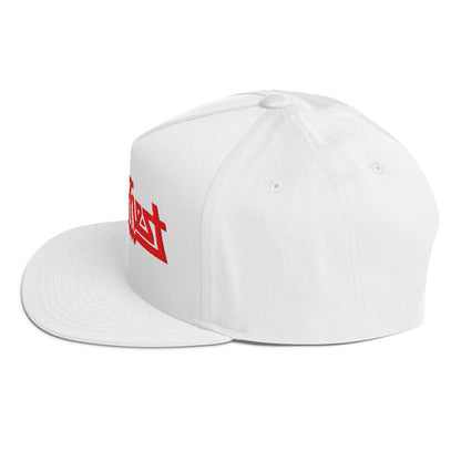 Judas Priest Electric Logo Embroidered Snapback Hat White