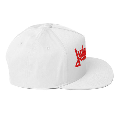 Judas Priest Electric Logo Embroidered Snapback Hat White