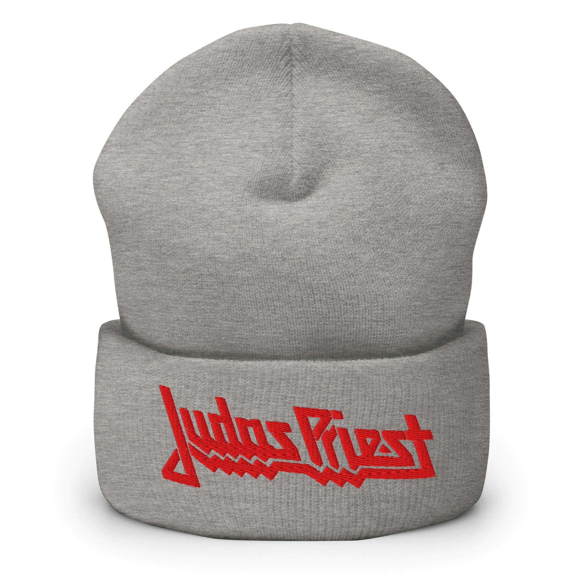 Judas Priest Embroidered Logo Beanie Hat Grey