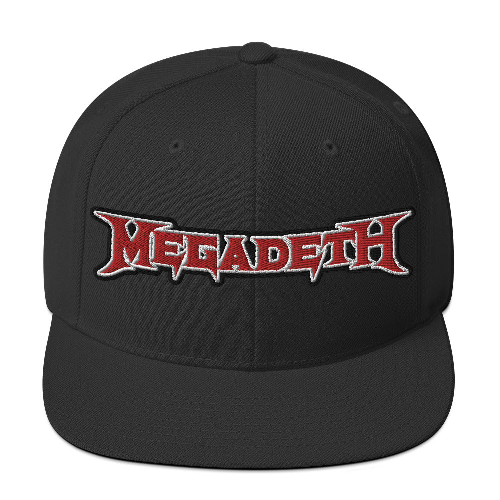 MegaDeth Classic Logo Embroidered Snapback Hat Black