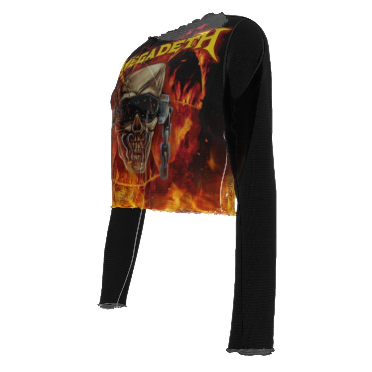 Megadeth Flaming Vic Women's Mesh Top T Shirt