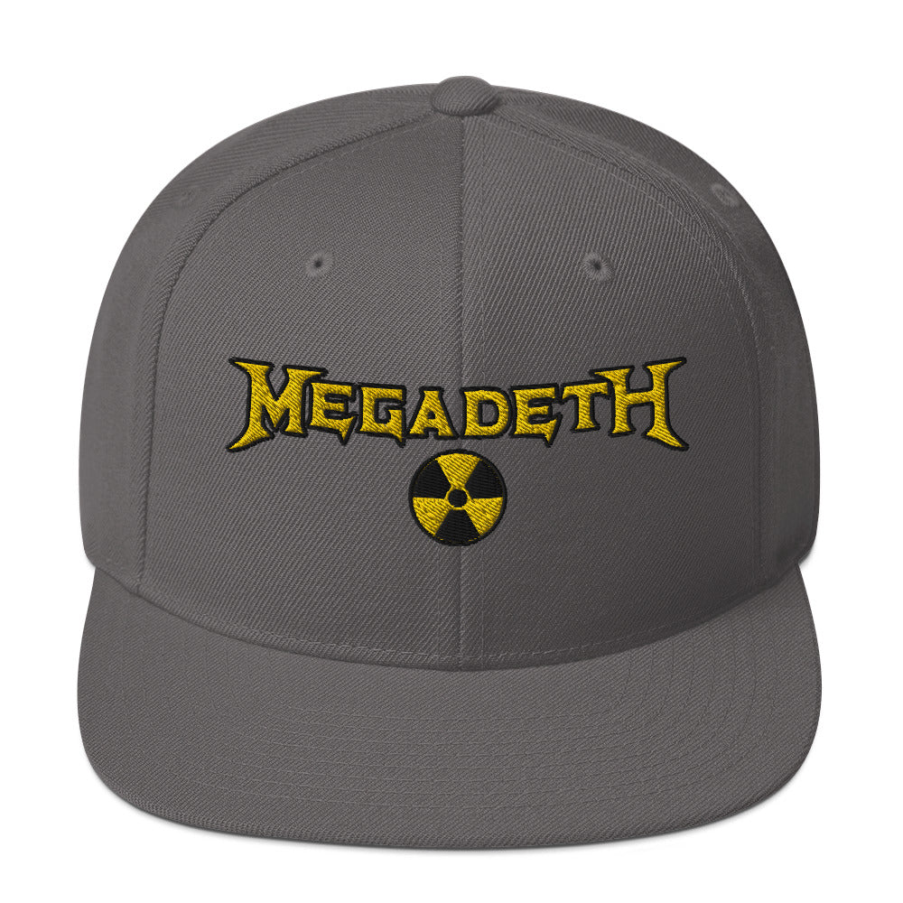 MegaDeth Nuclear Embroidered Snapback Hat Grey