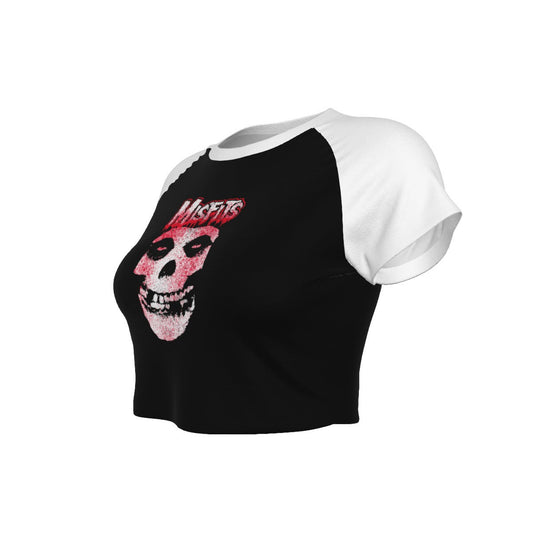 Misfits Tagged Skull Women's Crop Top T Shirt